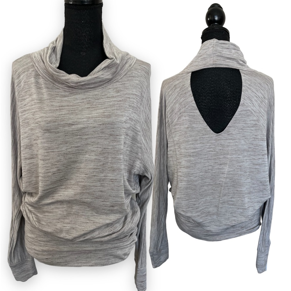 Venus Beige Slouchy Pullover cut out Tunic
Cowlneck long sleeve top